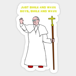 Pope smile and wave Sticker